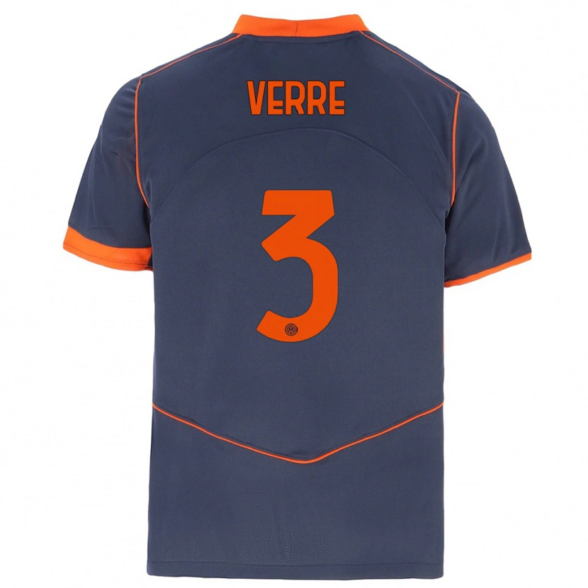 Danxen Criança Camisola Manuel Verre #3 Cinza Laranja Terceiro 2025/26 Camisa