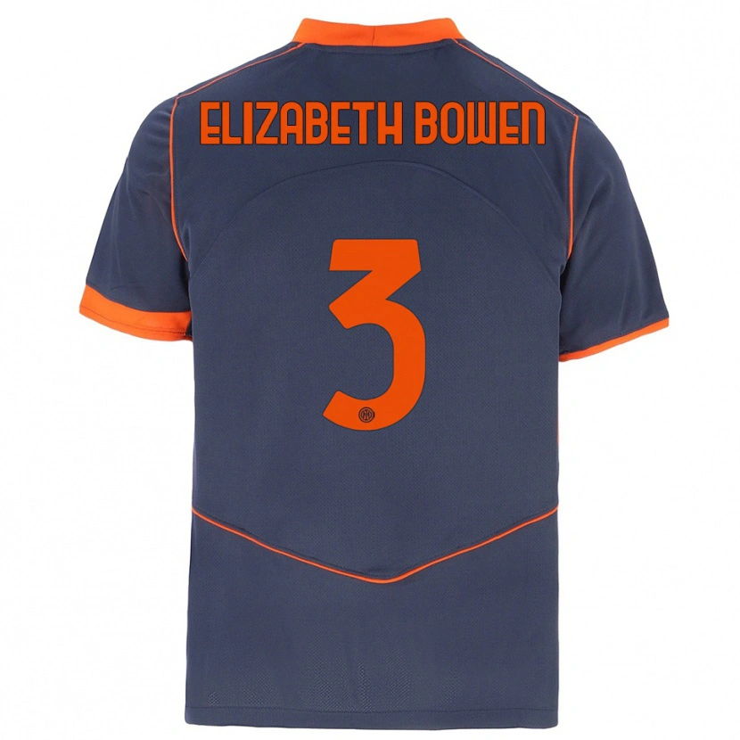 Danxen Criança Camisola Kate Elizabeth Bowen #3 Cinza Laranja Terceiro 2025/26 Camisa