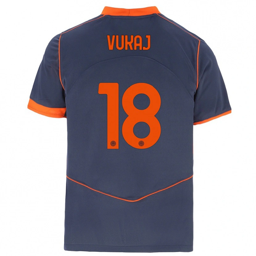 Danxen Criança Camisola Alen Vukaj #18 Cinza Laranja Terceiro 2025/26 Camisa