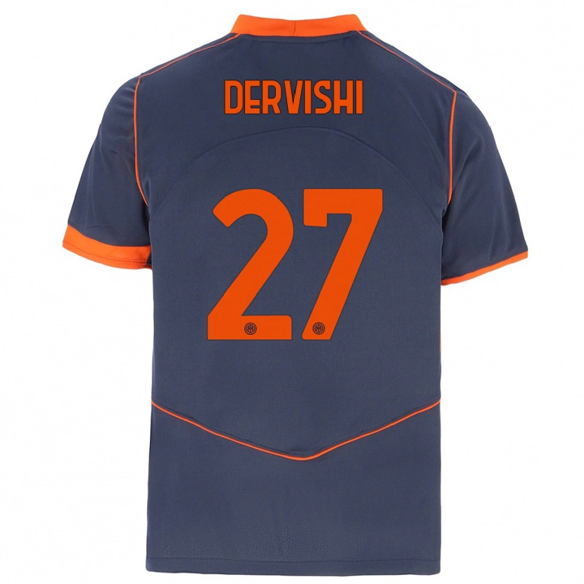 Danxen Criança Camisola Kristian Dervishi #27 Cinza Laranja Terceiro 2025/26 Camisa