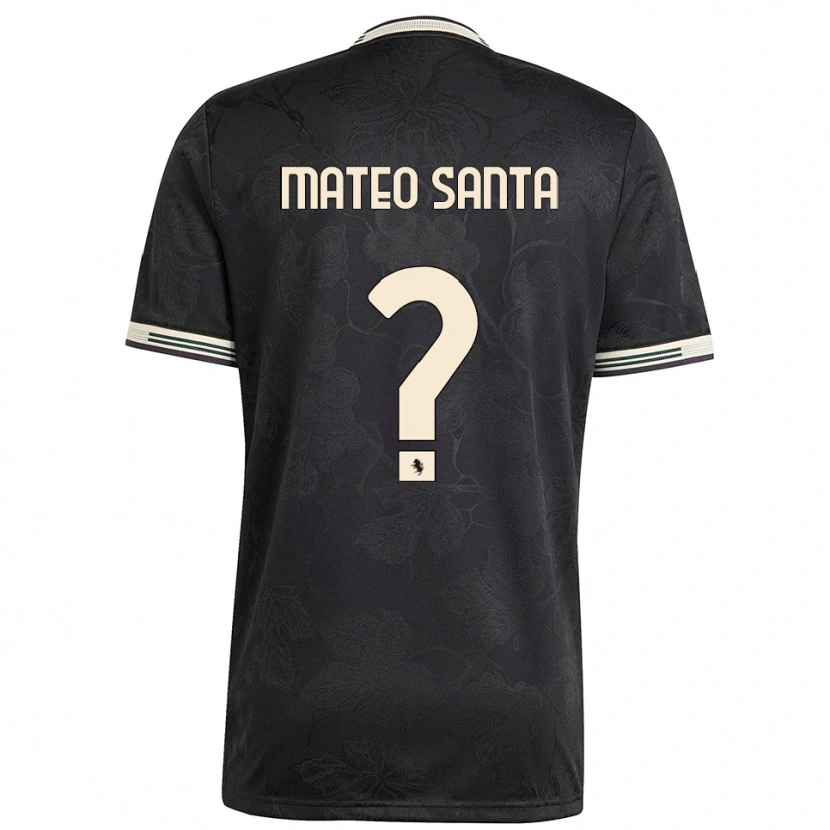 Danxen Criança Camisola Mateo Santa Maria #0 Preto Branco Verde Terceiro 2025/26 Camisa