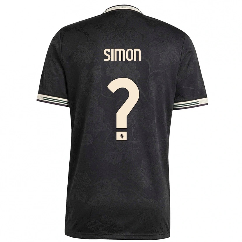 Danxen Criança Camisola Bénédicte Simon #0 Preto Branco Verde Terceiro 2025/26 Camisa