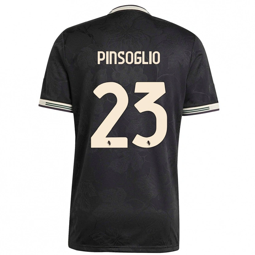 Danxen Criança Camisola Carlo Pinsoglio #23 Preto Branco Verde Terceiro 2025/26 Camisa