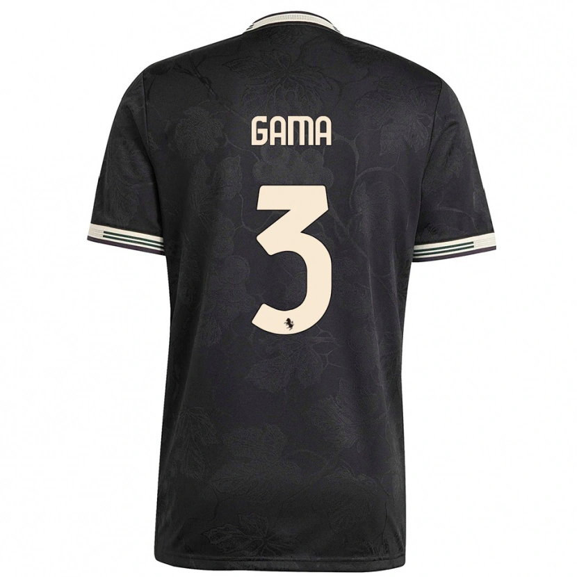 Danxen Criança Camisola Sara Gama #3 Preto Branco Verde Terceiro 2025/26 Camisa