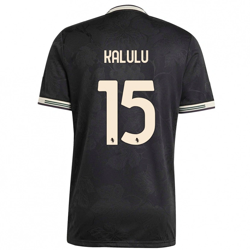 Danxen Criança Camisola Pierre Kalulu #15 Preto Branco Verde Terceiro 2025/26 Camisa
