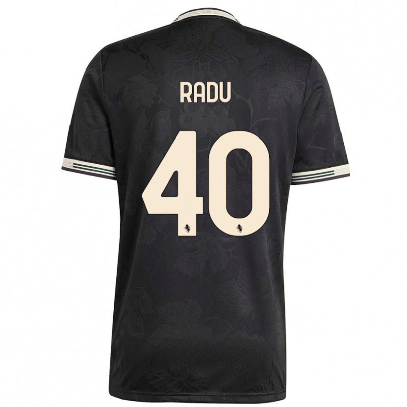 Danxen Criança Camisola Riccardo Radu #40 Preto Branco Verde Terceiro 2025/26 Camisa