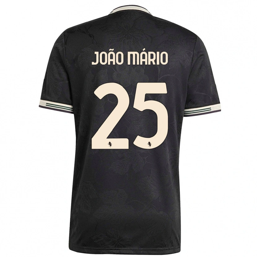 Danxen Criança Camisola João Mário #25 Preto Branco Verde Terceiro 2025/26 Camisa