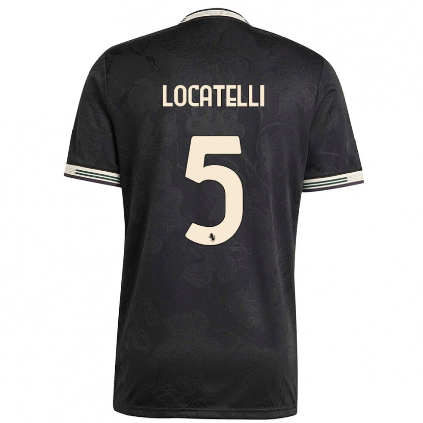 Danxen Criança Camisola Manuel Locatelli #5 Preto Branco Verde Terceiro 2025/26 Camisa