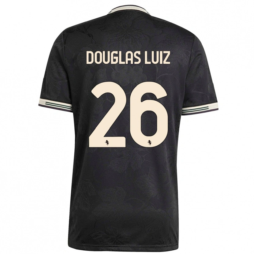 Danxen Criança Camisola Douglas Luiz #26 Preto Branco Verde Terceiro 2025/26 Camisa