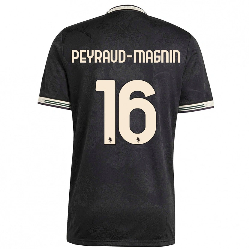 Danxen Criança Camisola Pauline Camille Peyraud-Magnin #16 Preto Branco Verde Terceiro 2025/26 Camisa