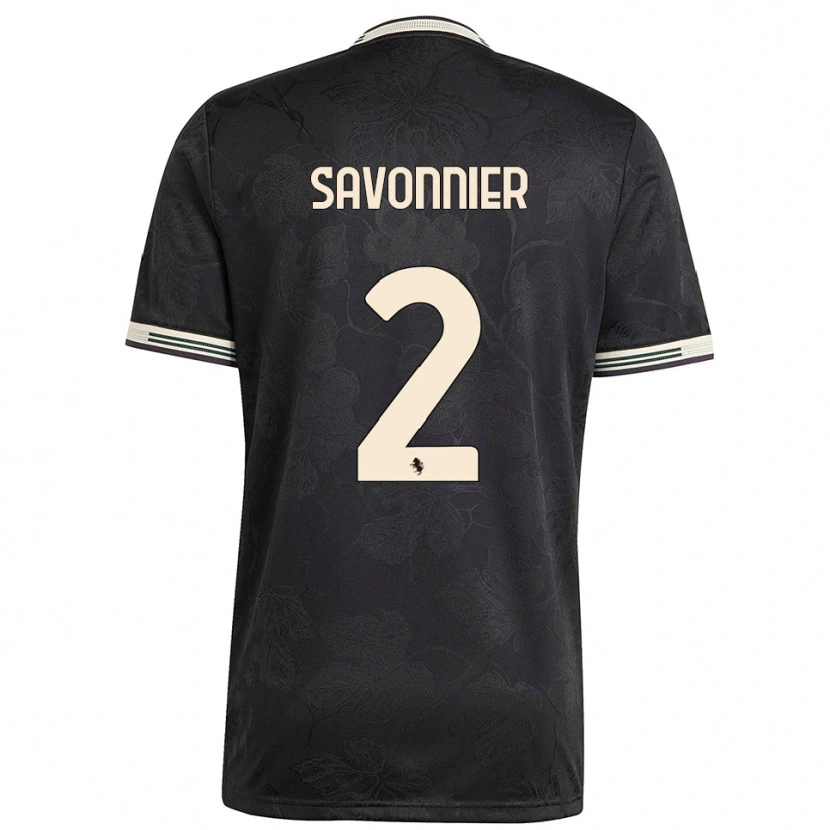 Danxen Criança Camisola Nelson Savonnier #2 Preto Branco Verde Terceiro 2025/26 Camisa