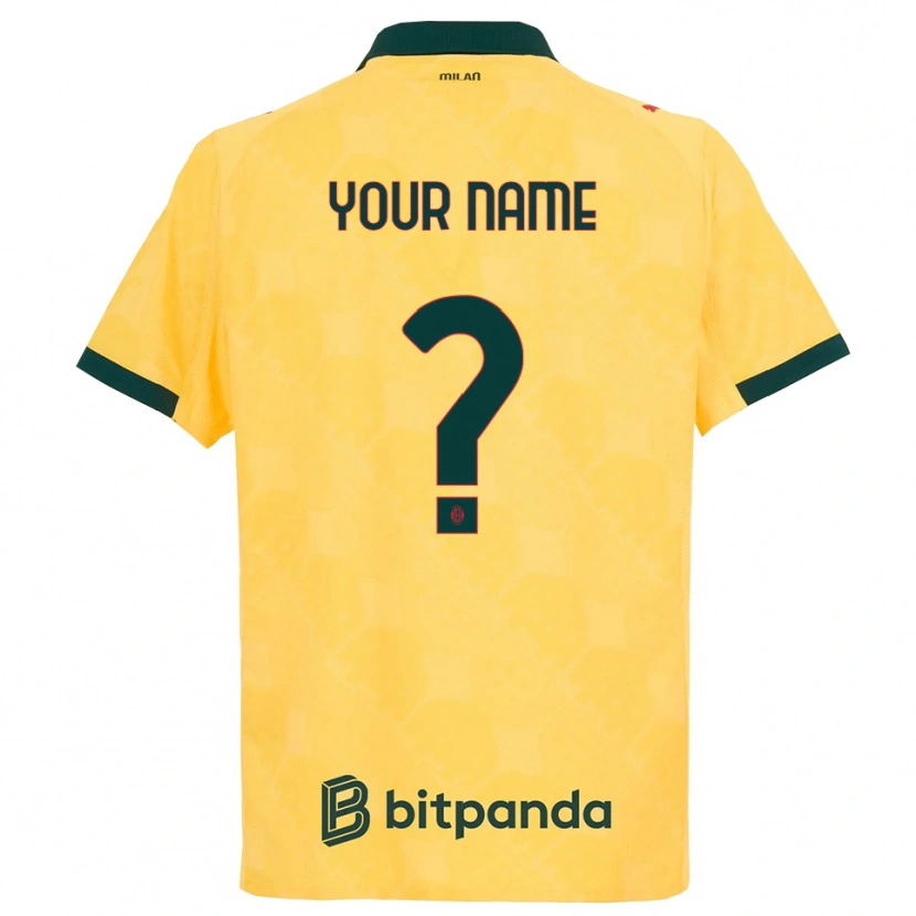 Danxen Criança Camisola Seu Nome #0 Amarelo Preto Terceiro 2025/26 Camisa