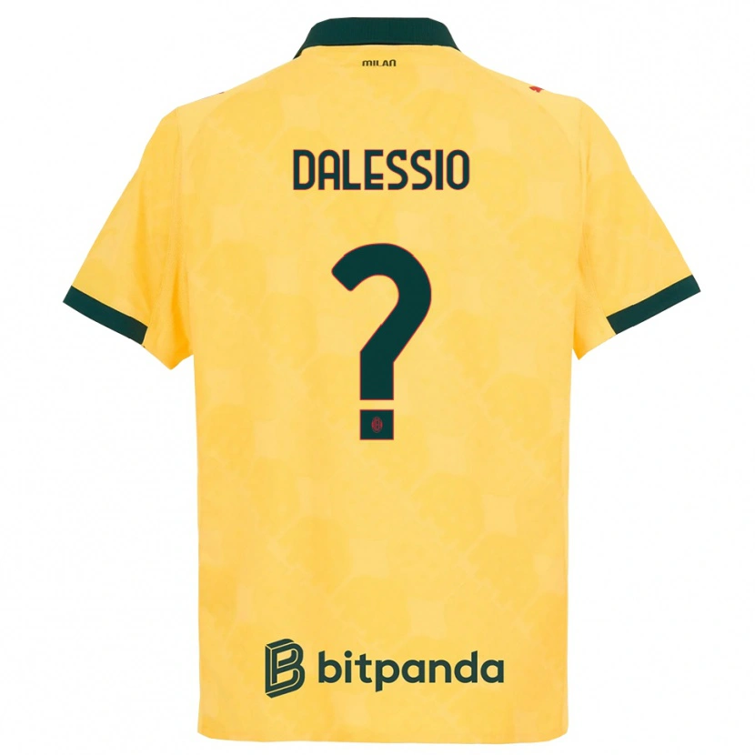 Danxen Criança Camisola Leonardo Dalessio #0 Amarelo Preto Terceiro 2025/26 Camisa