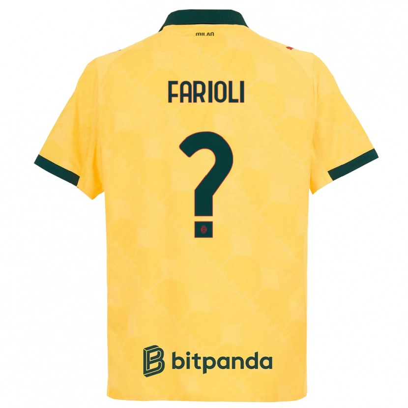 Danxen Criança Camisola Simone Farioli #0 Amarelo Preto Terceiro 2025/26 Camisa