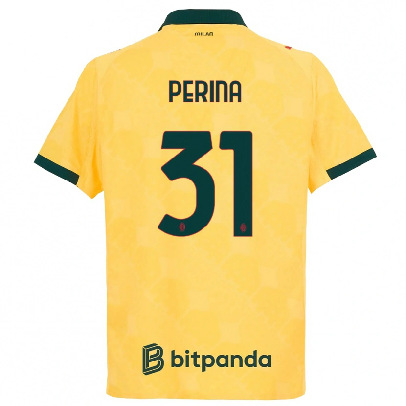 Danxen Criança Camisola Gioele Perina #31 Amarelo Preto Terceiro 2025/26 Camisa