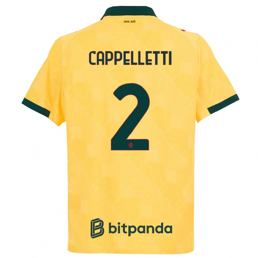 Danxen Criança Camisola Mattia Cappelletti #2 Amarelo Preto Terceiro 2025/26 Camisa