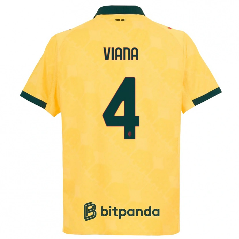 Danxen Criança Camisola Viana Seedorf #4 Amarelo Preto Terceiro 2025/26 Camisa