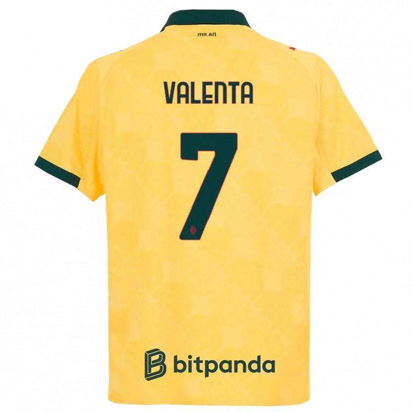 Danxen Criança Camisola Tommaso Valenta #7 Amarelo Preto Terceiro 2025/26 Camisa