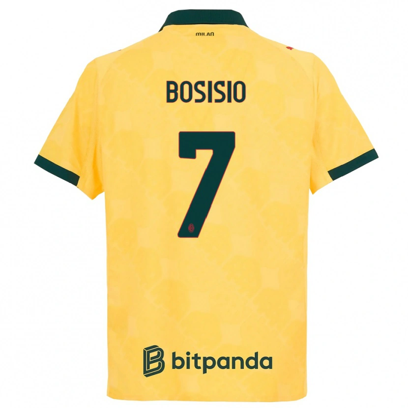 Danxen Criança Camisola Josuè Bosisio #7 Amarelo Preto Terceiro 2025/26 Camisa