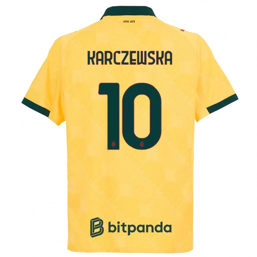 Danxen Criança Camisola Nikola Karczewska #10 Amarelo Preto Terceiro 2025/26 Camisa