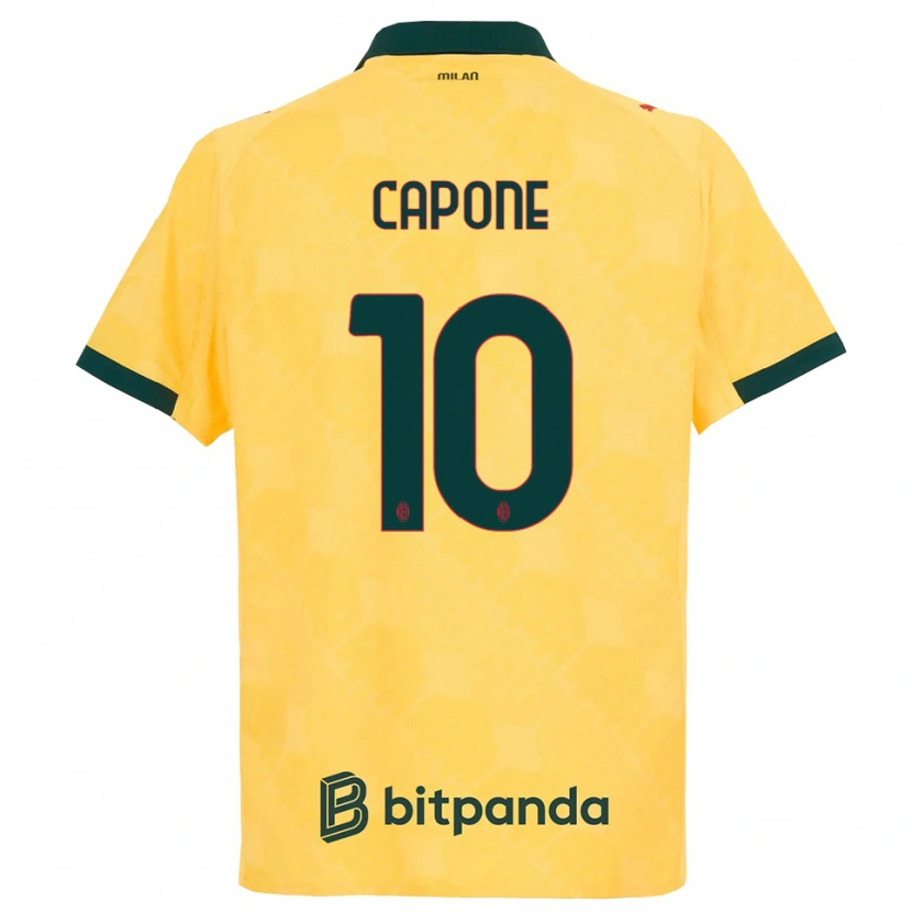 Danxen Criança Camisola Andrea Capone #10 Amarelo Preto Terceiro 2025/26 Camisa