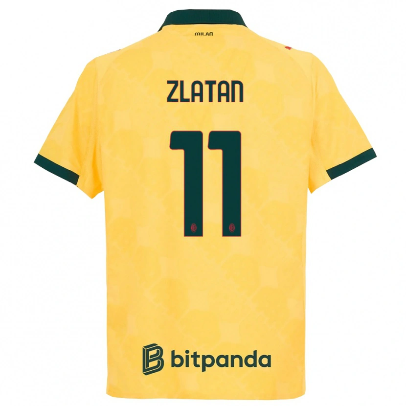 Danxen Criança Camisola Zlatan Ibrahimovic #11 Amarelo Preto Terceiro 2025/26 Camisa