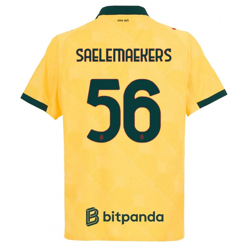 Danxen Criança Camisola Alexis Saelemaekers #56 Amarelo Preto Terceiro 2025/26 Camisa