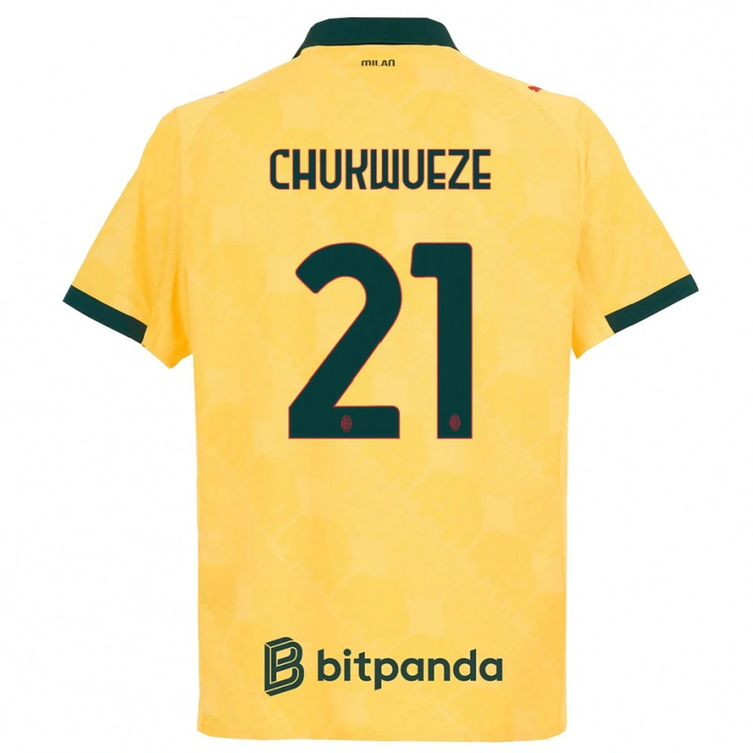 Danxen Criança Camisola Samuel Chukwueze #21 Amarelo Preto Terceiro 2025/26 Camisa