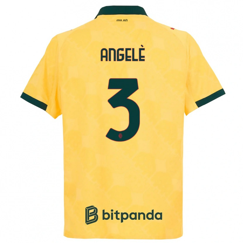 Danxen Criança Camisola Gregorio Angelè #3 Amarelo Preto Terceiro 2025/26 Camisa