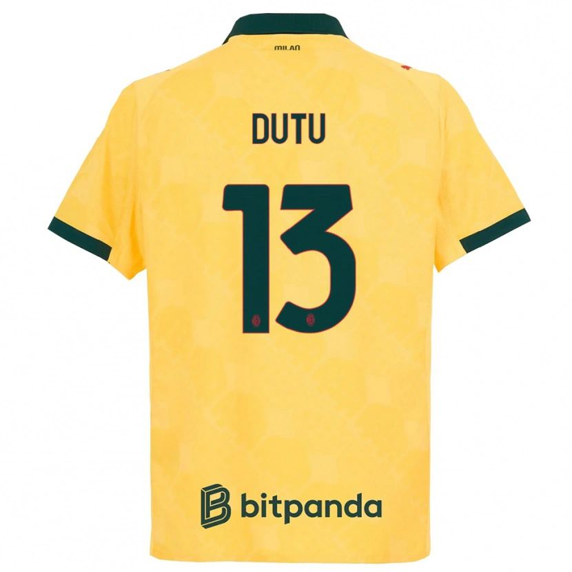 Danxen Criança Camisola Matteo Duțu #13 Amarelo Preto Terceiro 2025/26 Camisa