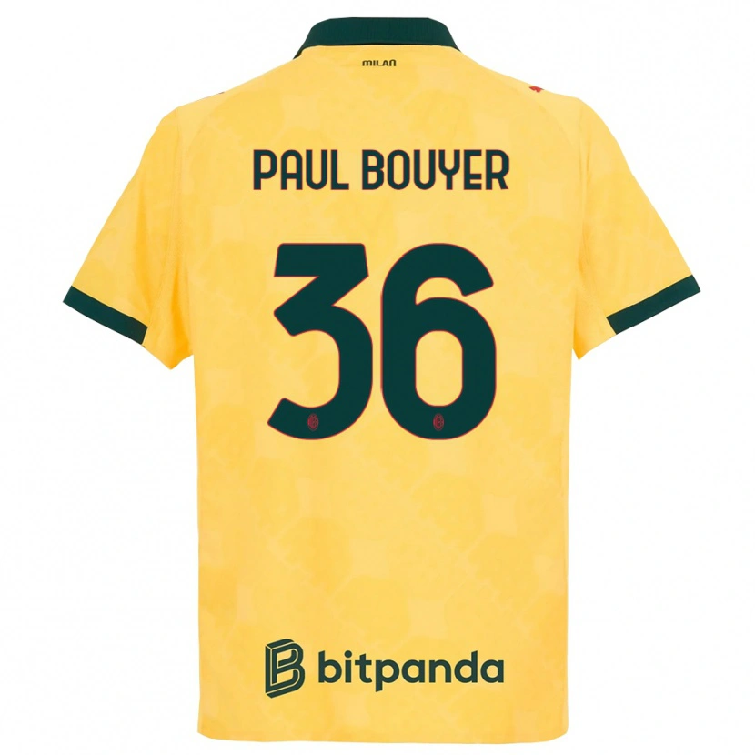 Danxen Criança Camisola Léo Paul Bouyer #36 Amarelo Preto Terceiro 2025/26 Camisa