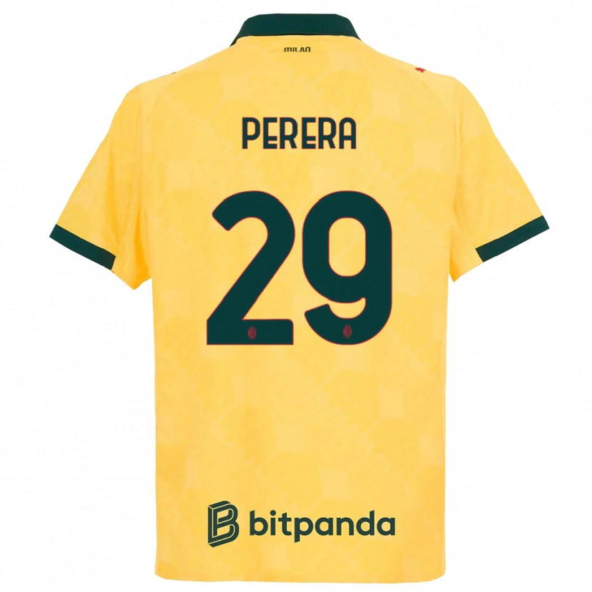 Danxen Criança Camisola Nirash Perera #29 Amarelo Preto Terceiro 2025/26 Camisa