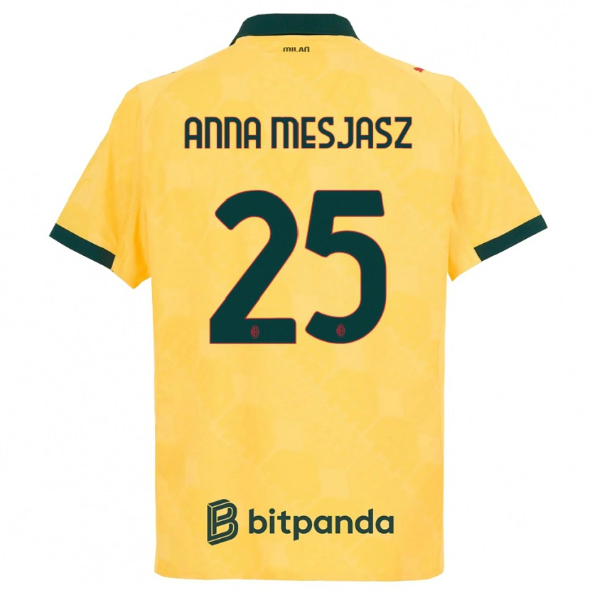 Danxen Criança Camisola Małgorzata Anna Mesjasz #25 Amarelo Preto Terceiro 2025/26 Camisa