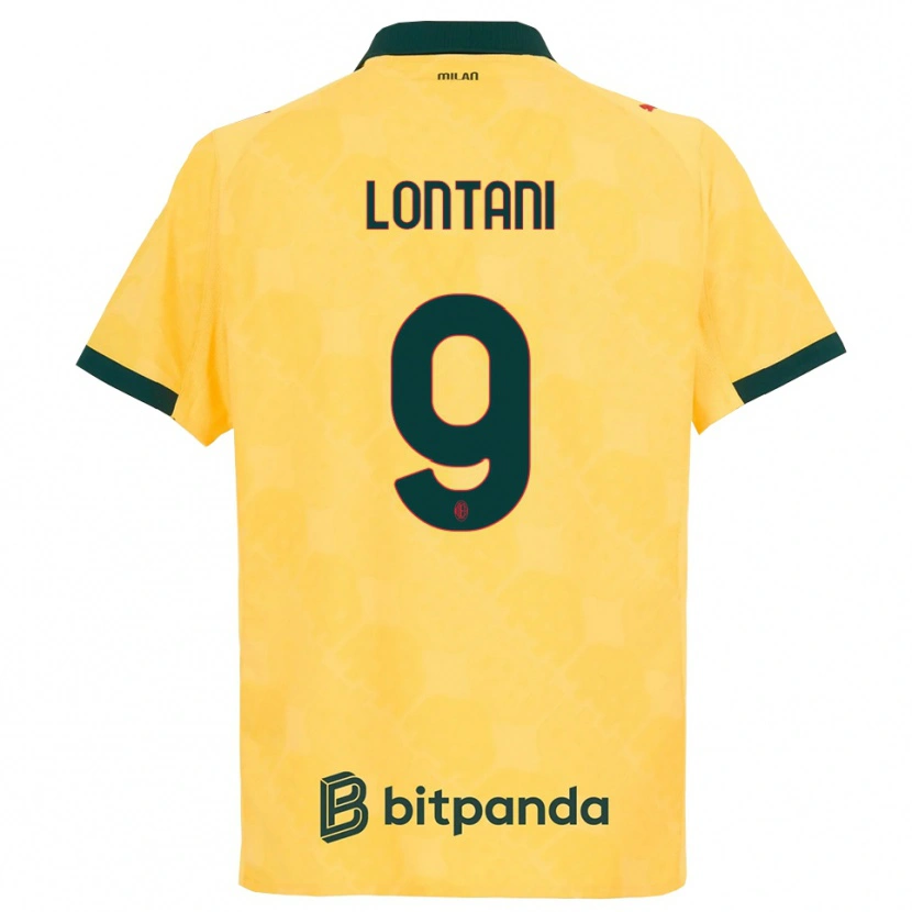 Danxen Criança Camisola Simone Lontani #9 Amarelo Preto Terceiro 2025/26 Camisa