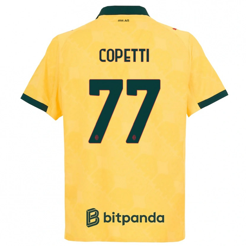 Danxen Criança Camisola Matilde Copetti #77 Amarelo Preto Terceiro 2025/26 Camisa