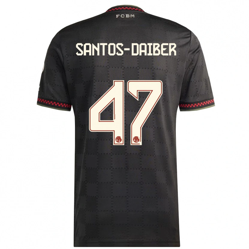 Danxen Criança Camisola David Santos Daiber #47 Preto Branco Terceiro 2025/26 Camisa