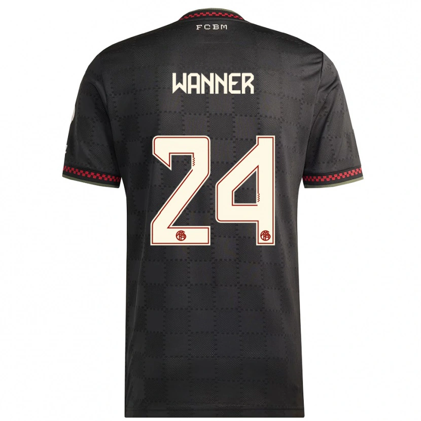 Danxen Criança Camisola Paul Wanner #24 Preto Branco Terceiro 2025/26 Camisa