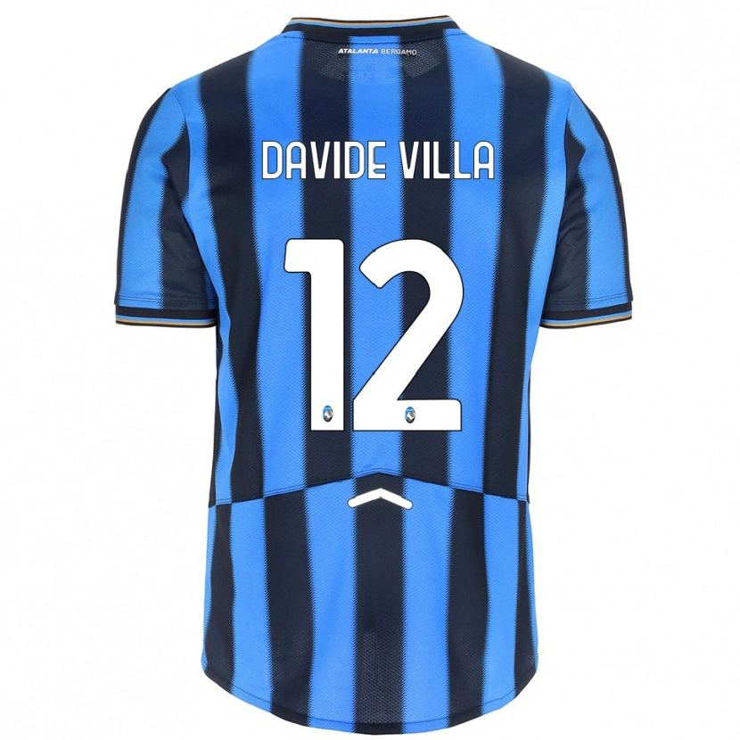 Danxen Homem Camisola Matteo Davide Villa #12 Azul Celeste Preto Principal 2025/26 Camisa