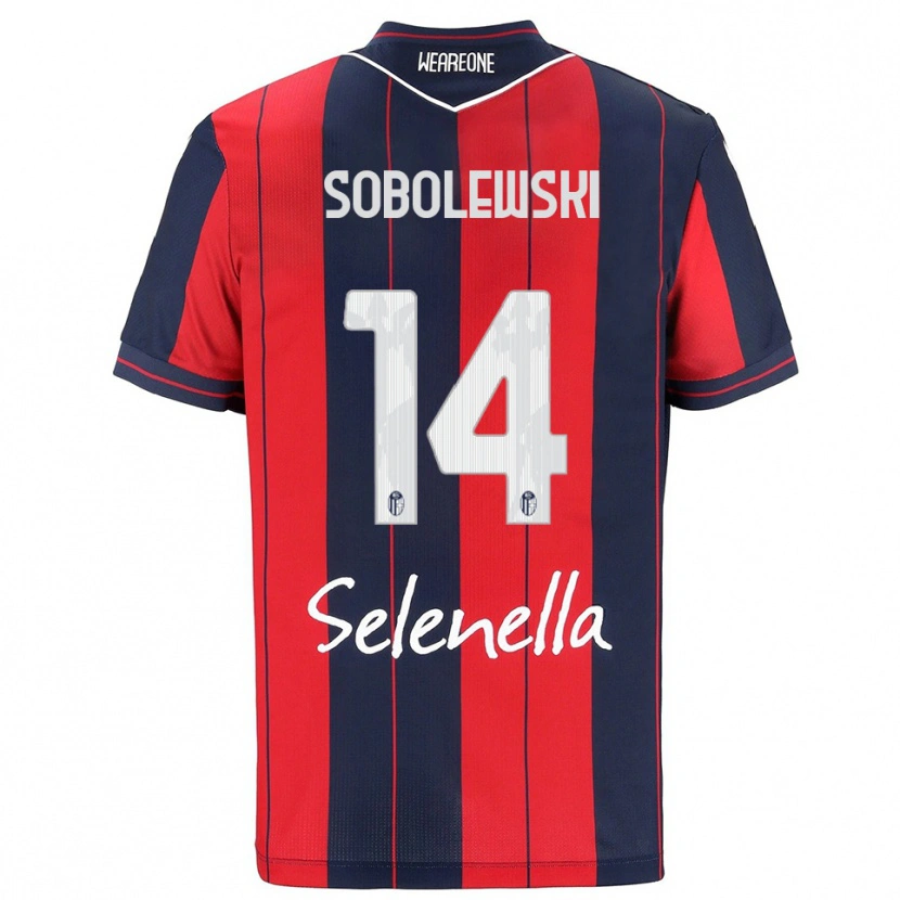 Danxen Homem Camisola Konrad Sobolewski #14 Vermelho Marinho Principal 2025/26 Camisa