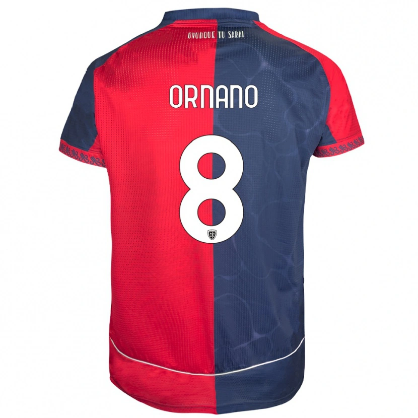 Danxen Homem Camisola Marco Ornano #8 Vermelho Marinho Principal 2025/26 Camisa