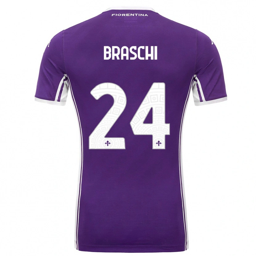 Danxen Homem Camisola Riccardo Braschi #24 Roxo Branco Principal 2025/26 Camisa