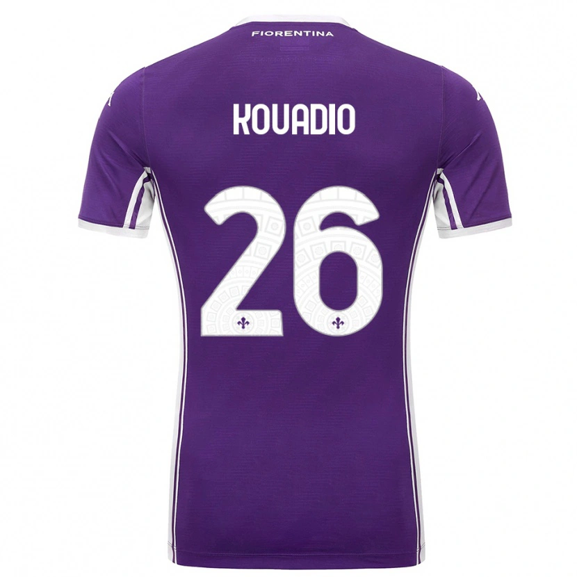 Danxen Homem Camisola Eddy Kouadio #26 Roxo Branco Principal 2025/26 Camisa