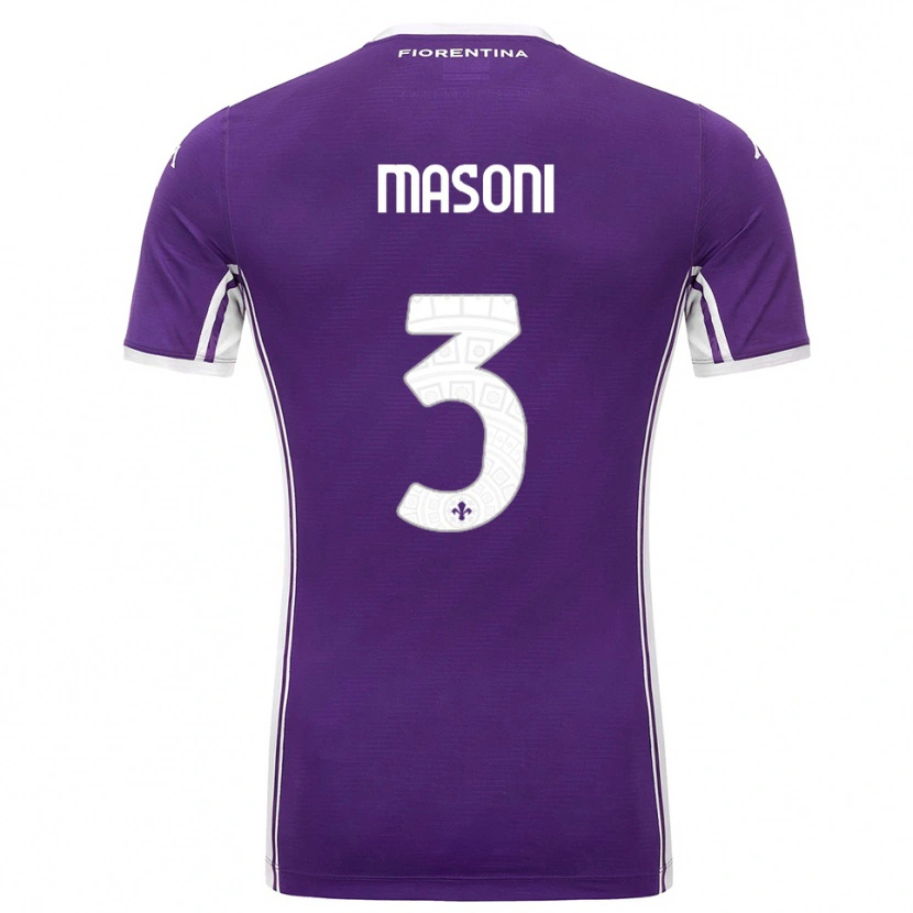Danxen Homem Camisola Tommaso Masoni #3 Roxo Branco Principal 2025/26 Camisa