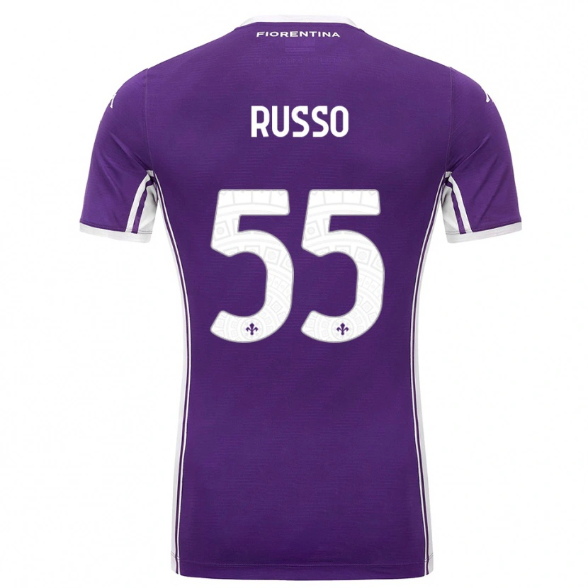 Danxen Homem Camisola Federica Russo #55 Roxo Branco Principal 2025/26 Camisa