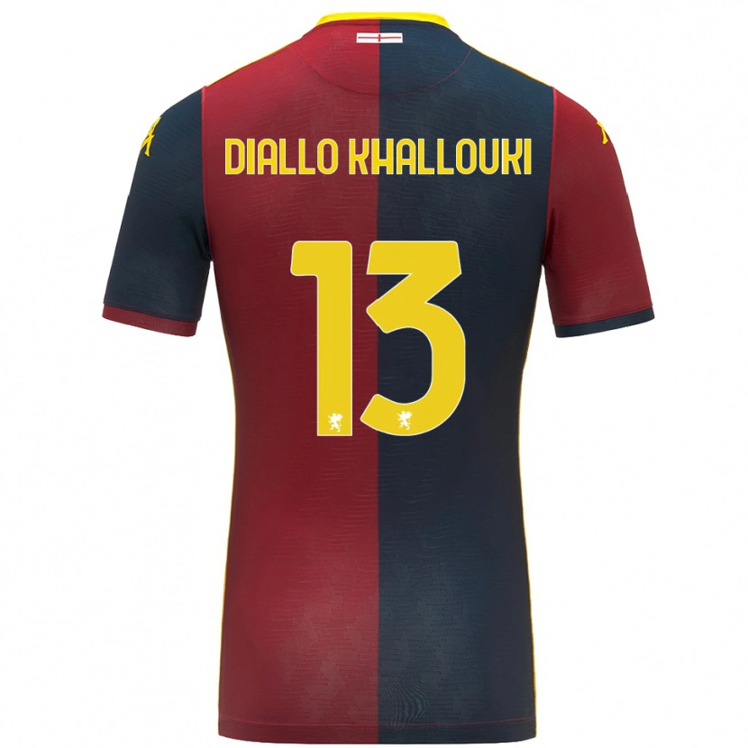 Danxen Homem Camisola Siaka Diallo Khallouki #13 Vermelho Azul Royal Principal 2025/26 Camisa