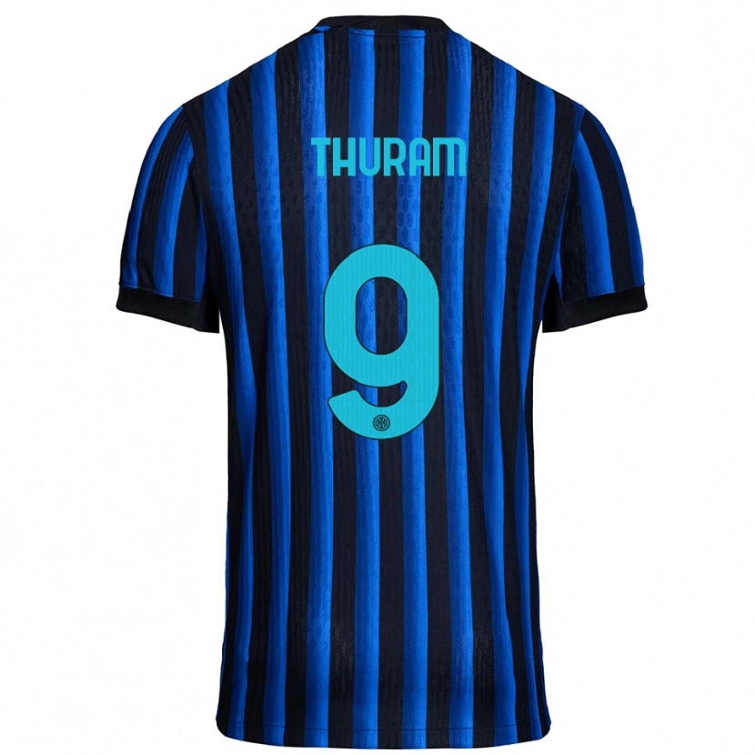 Danxen Homem Camisola Marcus Thuram #9 Preto Azul Principal 2025/26 Camisa