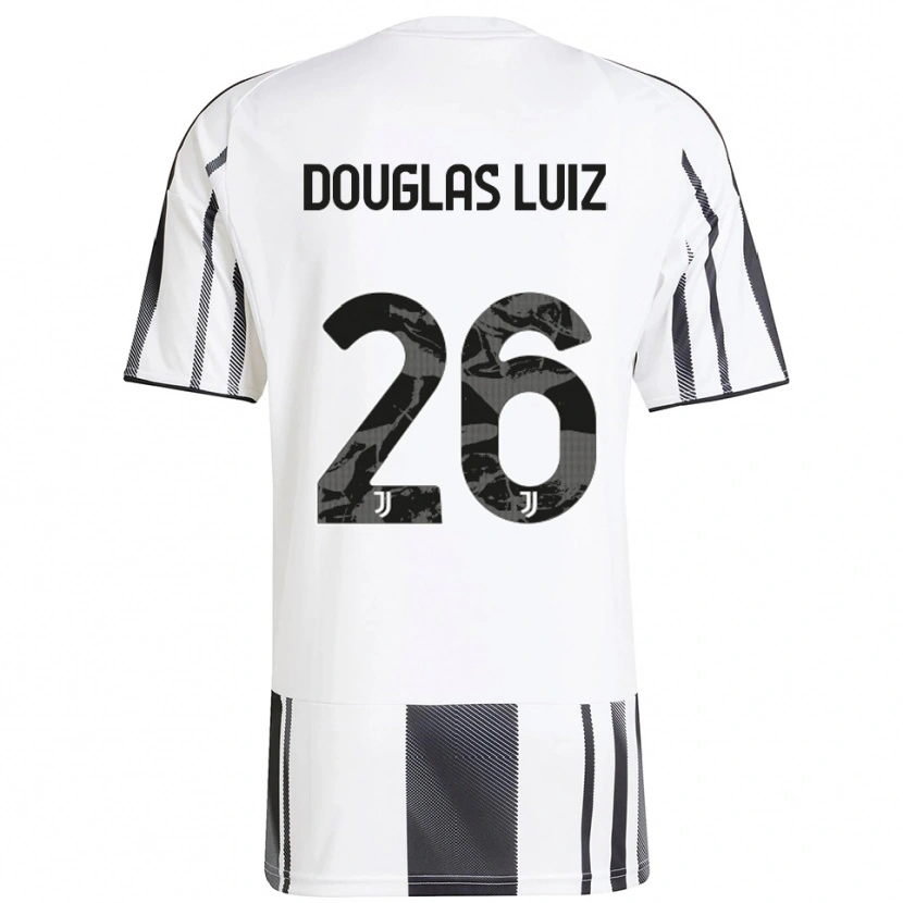 Danxen Homem Camisola Douglas Luiz #26 Branco Preto Principal 2025/26 Camisa