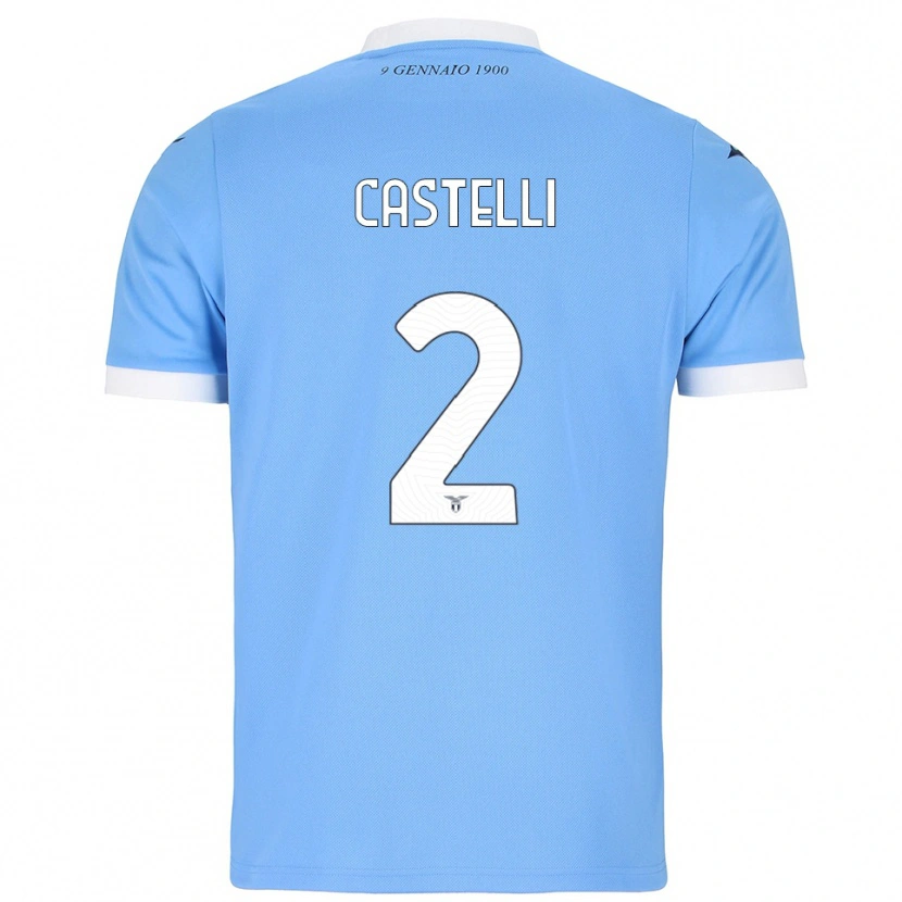 Danxen Homem Camisola Valerio Castelli #2 Azul Celeste Branco Principal 2025/26 Camisa