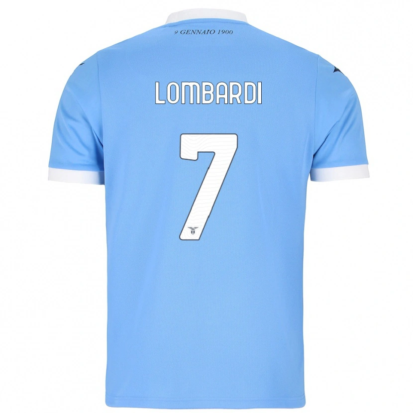 Danxen Homem Camisola Pierlorenzo Lombardi #7 Azul Celeste Branco Principal 2025/26 Camisa