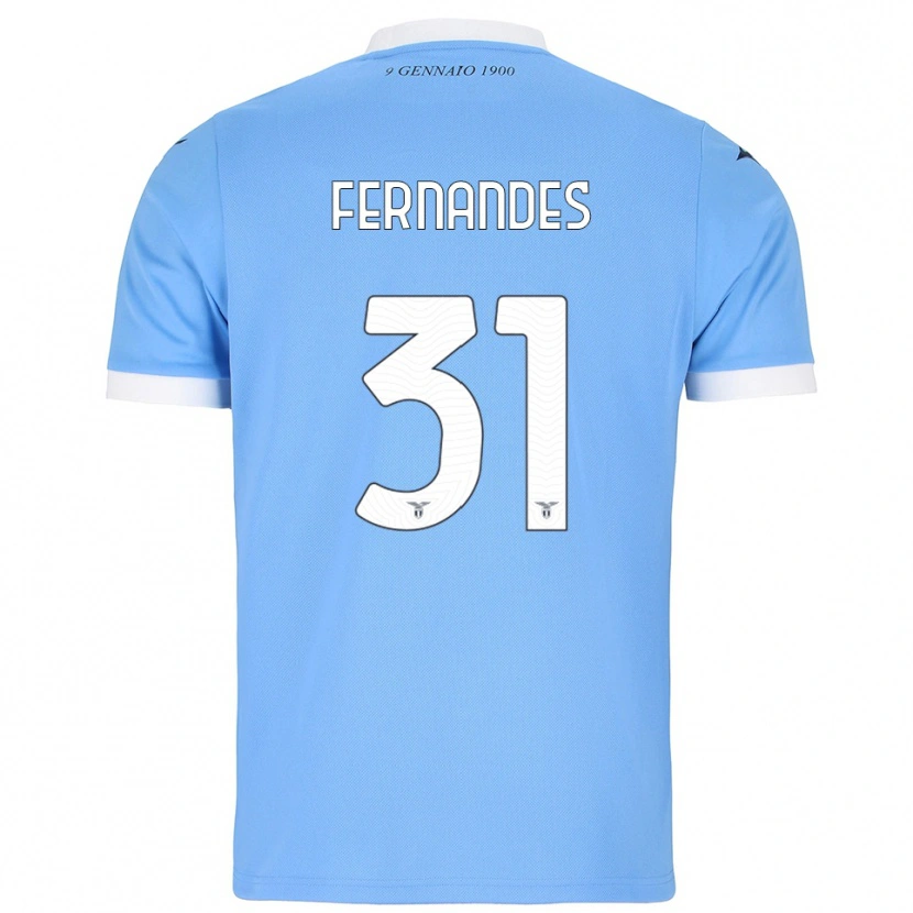 Danxen Homem Camisola Saná Fernandes #31 Azul Celeste Branco Principal 2025/26 Camisa